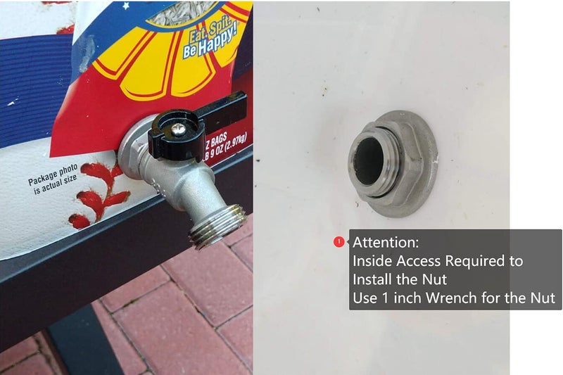RAINPAL RBS006 Stainless Steel Rain Barrel Spigot (Quarter Turn Ball Valve) - Image 5